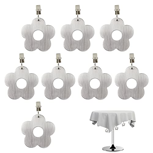 EQLEF Tablecloth Weights, Stainless Steel Tablecloth Weights with Clips for Indoor Outdoor Home Kitchen Wedding Party Picnic(8 pcs)