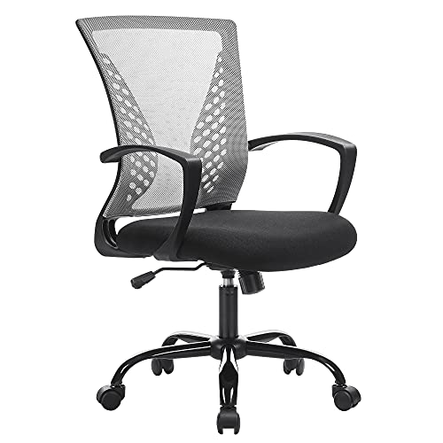 SONGMICS Office Chair, Mesh Chair, Swivel, Height Adjustable, Tilt Function, Breathable Mesh Seat and Backrest, for Study Office Studio, Max Load