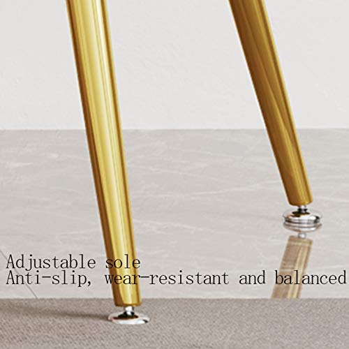 Modern Kitchen Dining Room Chairs Velvet Dining Chair Metal Legs Living Room Chairs With Armrests Backrest Kitchen Dining Chairs (Color : White,