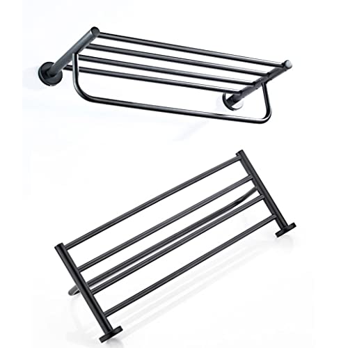 HIGOH Towel Racks,Bathroom Towel Rack Wall Mounted Towel Holder,Bathroom Wall-Mounted Modern Minimalist round Chassis Towel Rack,Bathroom Brass M