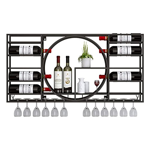 EYLINK Wine Rack Wall Mounted, Modern Wall Mounted Wine Rack, Iron Display Stand, Wall Wine Racks For Wine Bottles, Wine Holder With Shelves, Mul