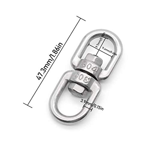 Concisea 6PCS Swivel Hooks,Heavy Duty M4 Double-Ended Swivel Hook Eye to Eye Swivel Shackle Ring Connector for Hanging Chair Swivel Grill,Sandbag