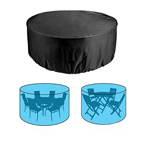 AMSAMOTION Garden Table Cover, Waterproof, Windproof, Anti-UV, Heavy Duty Rip Proof 210D Oxford Fabric Patio Set Cover, Garden Furniture Cover, R