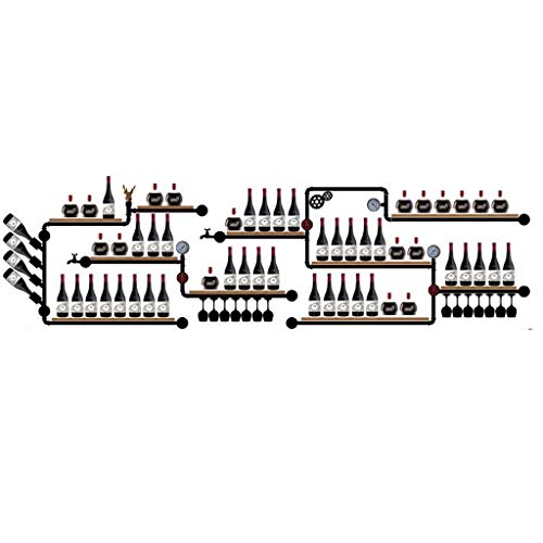 EYLINK Wine Rack Wall-Mounted Metal Wine Glass Rack Pipe Hanging Bottle Holder Wooden Floating Shelf Industrial Antique Decorative Display Rack W