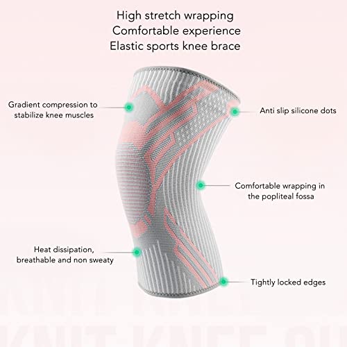 Aeun Knee Brace, Keep Warm Knee Brace 1 Pair for Ball Games (Pink)