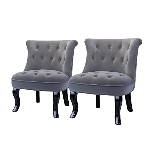 HULALA HOME Velvet Dining Chair Dressing Vanity Chairs Kitchen Upholstered Accent Chair with Black Legs for Dining Room Living Room Bedroom (1, B