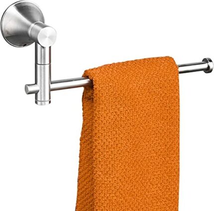 Towel Rails Wall Mounted Bath Towel Rack,Wall Mounted Towel Bar Rails for Bathroom Rotatable Bathroom Towel Hanging Rod Stainless Steel
