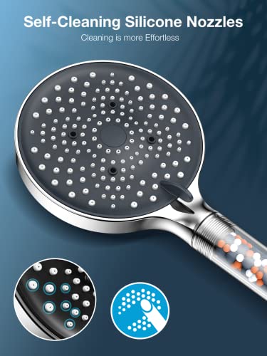 Filter Shower Head and Hose with 1.6M Hose - YEAUPE PRO Power Shower Hose and Head Filter Shower Head Low Pressure Water Softener Shower Head Lar