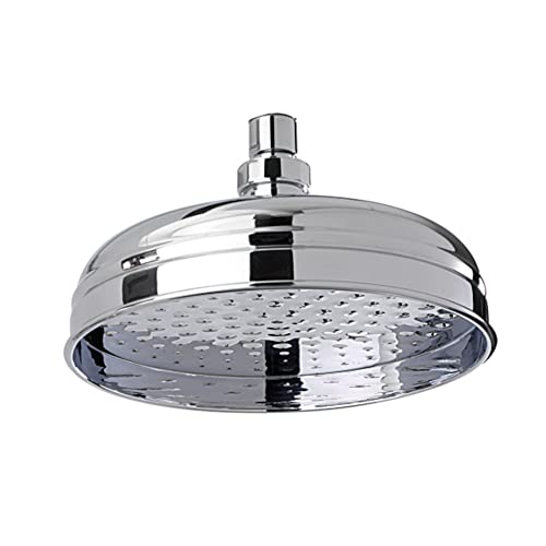 ENKI, R01, 200mm Traditional Fixed Large Shower Head Chrome, Solid Brass, Replacement Shower Head, Round Rose, Mixer Rainfall Shower, Modern Desi