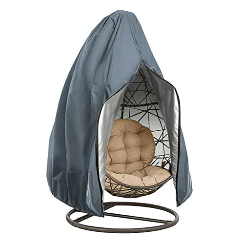 HomeMiYN Egg Chair Cover Patio Hanging Chair Cover, Outdoor Swing Chair Cover with Zipper, Waterproof Windproof Oxford Fabric Durable Garden Furn