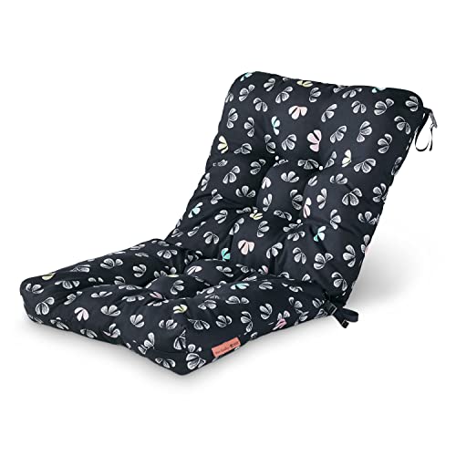 Classic Accessories Vera Bradley Water-Resistant Patio Chair Cushion, 21 x 19 x 22.5 x 5 Inch, Happy Blooms, Seat Back Cushion