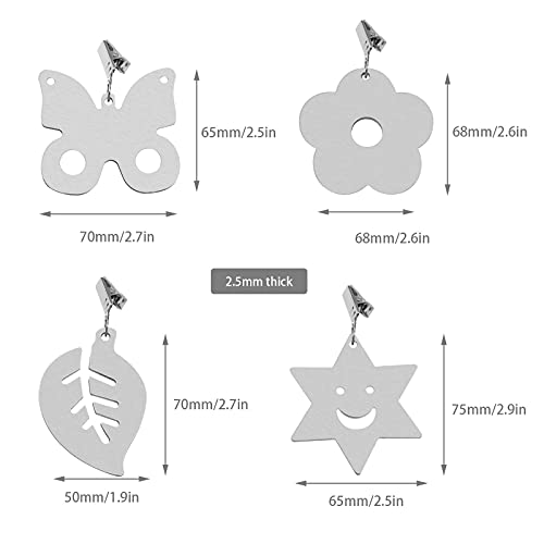 EMSea 16pcs Tablecloth Weights Stainless Steel Decorative Table Cloth Holder Clamps for Outdoor and Indoor Home Garden Picnic Leave/Flower/Star/B