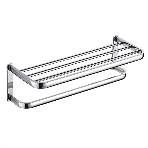 HIGOH Towel Racks, Bathroom Towel Rack Wall Mounted Towel Holder,Electroplating Bright Chrome Plated Copper Material Simple Bathroom Towel Rack