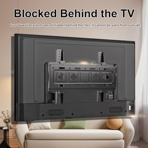 JXMTSPW TV Wall Bracket Fit Most 32-68 inchs LED, LCD OLED and Plasma Flat Curved TVs, Heavy Duty Low Profile Tilt TV Wall Mount, Max VESA 400x40