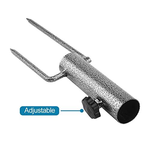 Kisbeibi Adjustable Portable Umbrella Base, Heavy Duty Ground Insert Steel Coating Umbrella Stand Outdoor Base for Big Umbrella Outdoor Park Pati