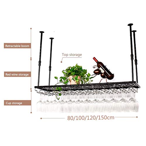 Stylish Simplicity Wine Bottle Holder Vintage Iron Inverted High Glass Rack Bar Floating Rack Adjustable Height Kitchen Cutlery Bottle Holder Win