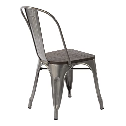 FurniutreR Dining Chair, Metal, Silver
