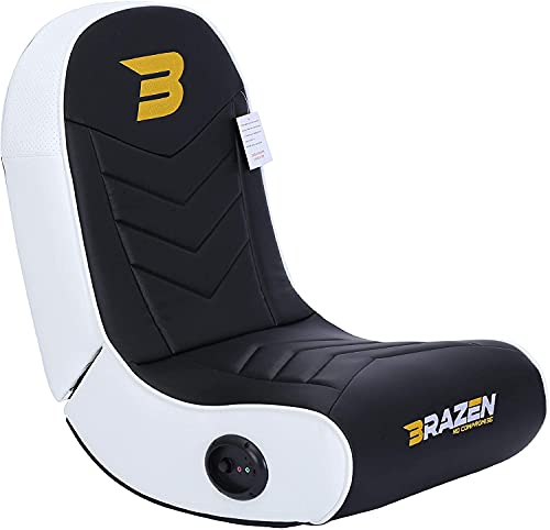 BraZen Stingray 2.0 Children Kids Gaming Chair Foldable Floor Rocker Rocking with Sound Speakers British Brand - Blue