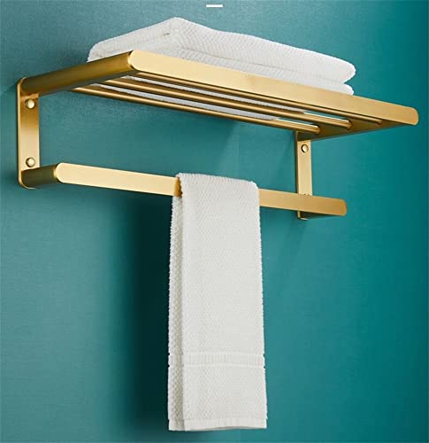 HIGOH Towel Racks,Bathroom Towel Rack Wall Mounted Towel Holder,Bath Hardware,Brushed Aluminum Towel Rack Towel Bar Corner Shelf,Nail Punched