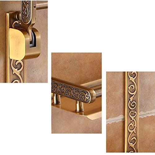N/A Towel Racks for Bathroom Shelf with Foldable Towel Bar Holder and Hooks Wall Mounted Multifunctional Racks,Bronze