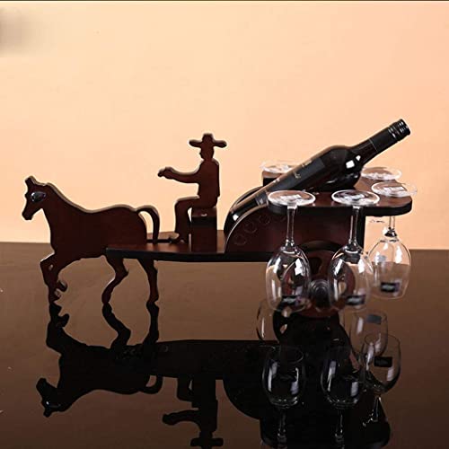 NEOCHY Solid Wine Rack, Wine Bottle Rack European Creative Family Decoration Carriage Wine Rack