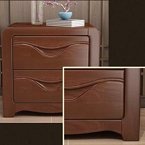 LUKEO Stylish Bedside Table Solid Wood Bedside Table, Bedside Storage Cabinet with Double Drawer Design