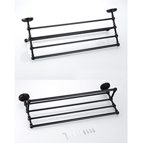 HIGOH Towel Racks, Bathroom Towel Rack Wall Mounted Towel Holder,Style Bathroom Brass New Bronze Bath Towel Rack, Towel Bar Wall Mount Shelf