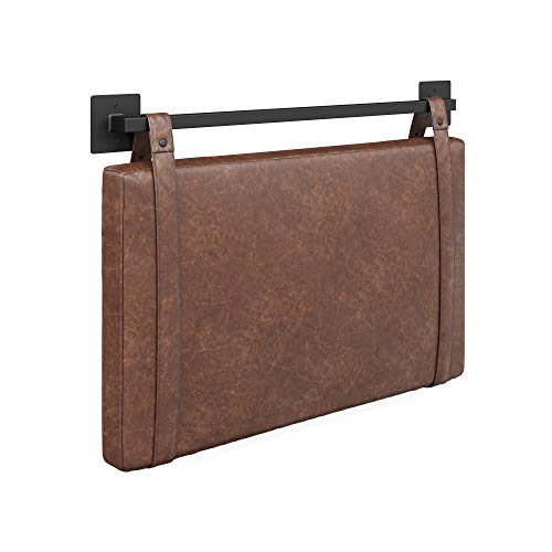 Nathan James Headboard, Metal Engineered Wood Fabric, Brown, Full