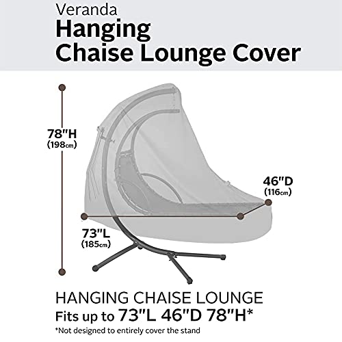 Uposao Black Waterproof Patio Hanging Chaise Lounge and Stand Cover Outdoor Hanging Curved Steel Chaise Hammock Lounge Chair Covers Durable 73 In