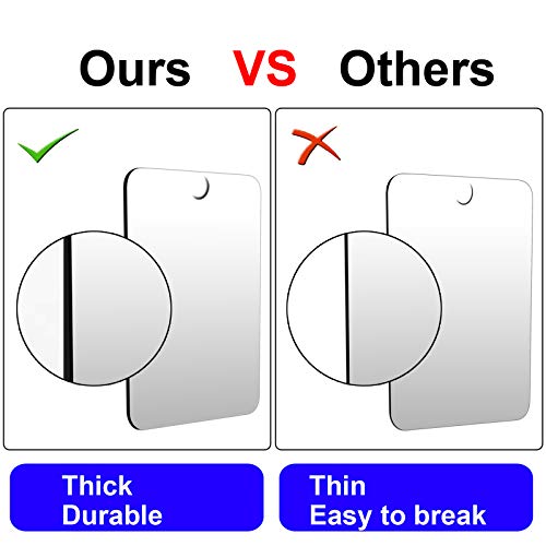 Deluxe Large Shower Mirror Fogless Shaving Mirror (12 inX8 in) Anit-Fog Shave Mirror Fog-Free Wall Hanging Mirror Bathroom Mirrors whit 1 Hook