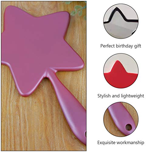 FOMIYES 1Pcs Handheld Mirror Five-pointed Star Shaped Handle Mirror Woman Makeup Mirror Handhold Travel Mirror with Handle (Random Color)