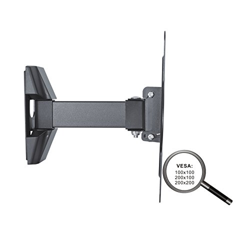 PureMounts PM-FM10-200 Wall Mount for TV Devices with Dimensions 58-107 cm (23-42 inches), Tilt: -10° to 3°, Swivel Mounted, Max. Weight Supporte