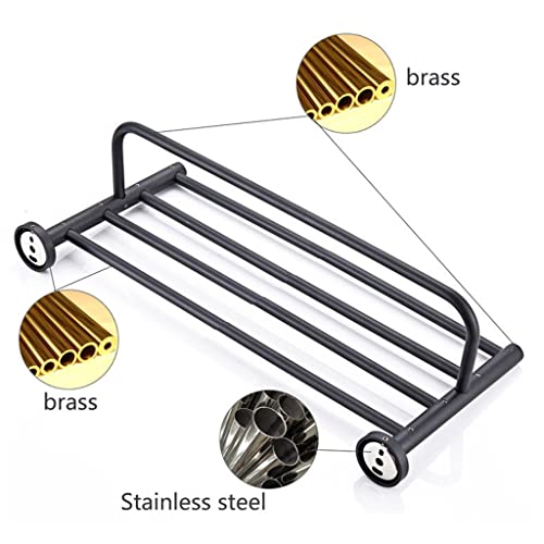 HIGOH Towel Racks,Bathroom Towel Rack Wall Mounted Towel Holder,Bathroom Wall-Mounted Modern Minimalist round Chassis Towel Rack,Bathroom Brass M