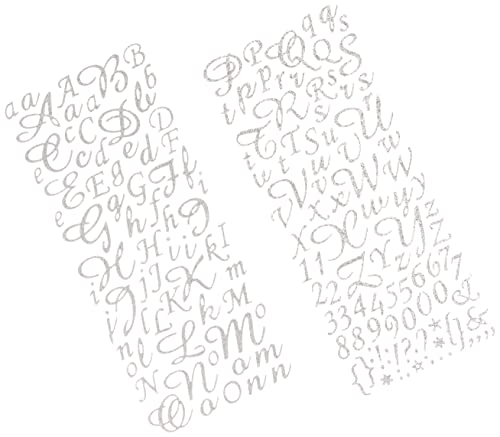Artemio Alphabet Scrapbooking Stickers, Paper, Silver, 14 x 0,2 x 24,5 cm
