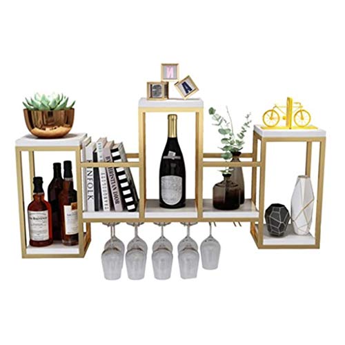 Nordic Gold Wine Racks Wall Holder, White Wood Board Wine Bottle Holder Wall Mounted Wine Holder, Wall Shelf Storage Organizer Rack, 106×20×60cm