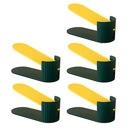 LILIKY 5PCS Shoe Slots Organizer, Adjustable Shoe Stacker Storage Space Saver, Double Deck Shoe Rack Holder Shoe storage (Color : B)
