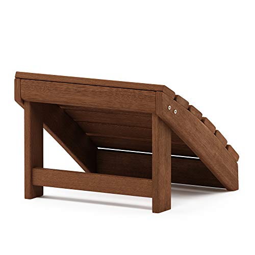 Furinno Small Hardwood Adirondack Footstool in Teak Oil, Wood, Natural, 45.21 (W) x 33.27 (H) x 42.67 (D) cm