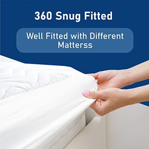 Homy Textiles 100% Waterproof Mattress Protector - Water Resistant - Small Double Mattress Quilted Cover - Elastic Border Deep Fitted All Around