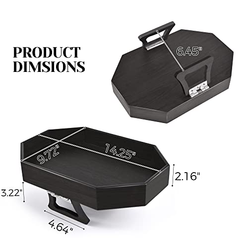 Wantsmart Sofa Arm Clip Table, Sofa arm Tray with Cup Holder, Couch Organizer for Drinks, Snacks, Remotes, Couch Armrest Table, Fits Most Standar