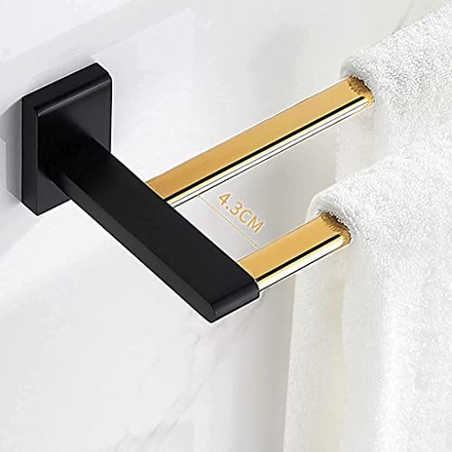 HIGOH Towel Rack Bathroom Bathroom Towel Rail Rack Holder Double Towel Bar Hanger Wall Mount Towel Rack Contemporary Style Tower Hanger Bathroom
