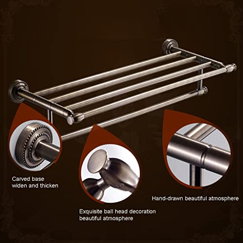 HIGOH Towel Racks,Bathroom Towel Rack Wall Mounted Towel Holder,All Copper Towel Rack,Bronze Bathroom Rack,Wall-Mounted Hardware European Retro B