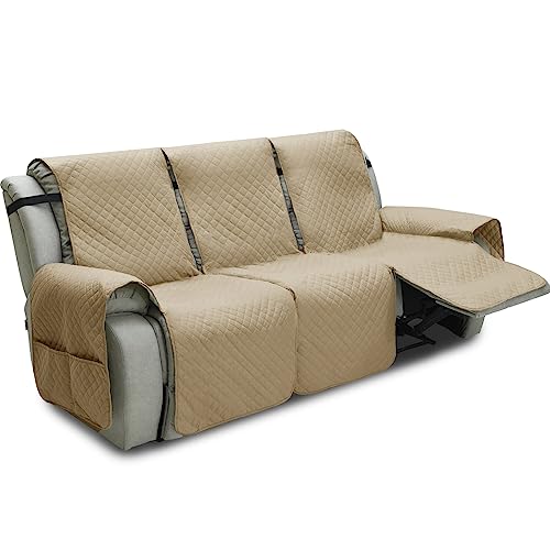 INEARZ Recliner Sofa Covers, Recliner Sofa Covers 3 Seater Waterproof Protector, Recliner Chair Cover For Armchairs With Side Pocket(3 Seater)