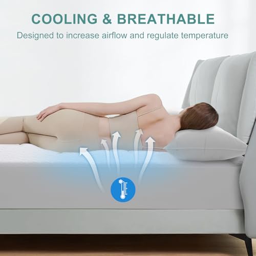 MERITLIFE Premium 100% Waterproof Queen Size Mattress Protector Cooling Mattress Pad Cover Bamboo Fabric Dorm School Soft Breathable Fitted 8"-21