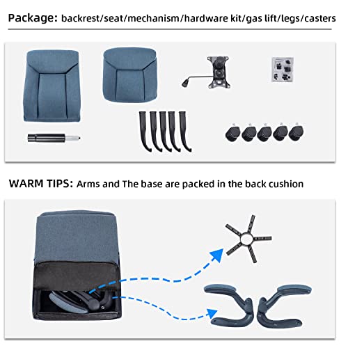 MZLEE Executive Office Chair, Ergonomic Computer Desk Chair Swivel Work Chair with Flip-up Armrest, Adjustable Height, Comfortable for Office Hom