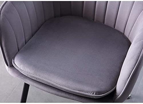 Modern Kitchen Dining Room Chairs Home Kitchen Dining Chair Set Of 2 Living Room Armchair with Metal Legs Velvet Seat and Backrests (Color : Grey