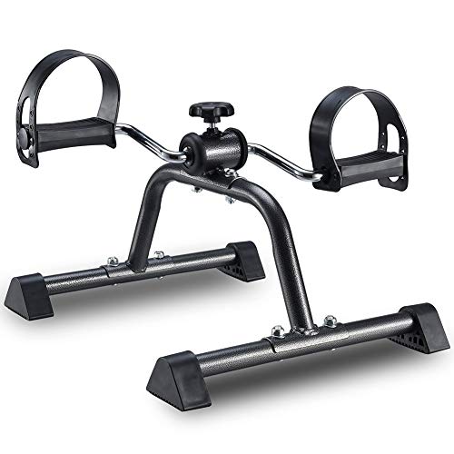 HUANGXING - Mini Exercise Bike, Foot Pedal Exerciser, Arm and Leg Exerciser, Work Out and Rehabilitation, Sturdy Exerciser with Adjustable Resist