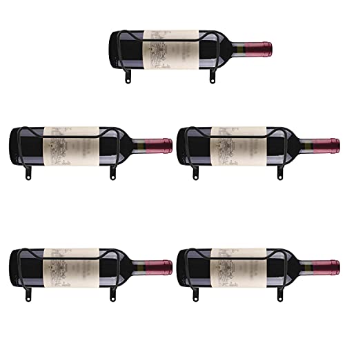 Homtone Wall Mounted Wine Racks 10 Pack Iron Wine Bottle Display Holder Rack Hanging Wine Organizer Rack with Screws for Beverages/Liquor Bottles