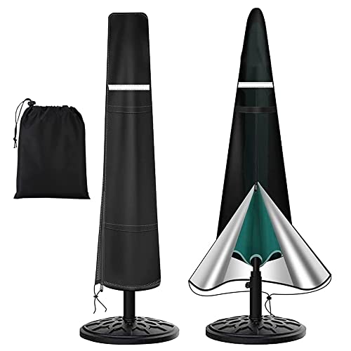 Garden Parasol Cover for Garden Umbrella Covers with Waterproof Zipper and Drawstring Cord at Bottom, Outdoor Protector for 7ft to 10ft Outdoor P