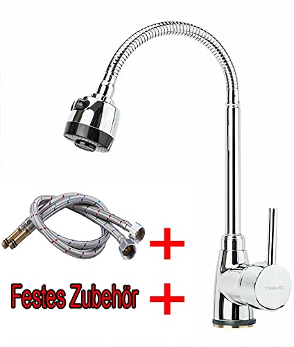 Kitchen Faucet 360° Chrome Kitchen Mono Sink Tap Kitchen Brass Modern Mixer Twin Single Lever Swivel