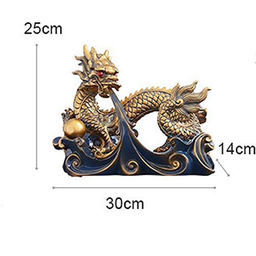 PIBM Stylish Simplicity Resin Crafts Creative Home Office Kitchen Living Room Bedroom Decorated in Chinese Style Blue Dragon Wine Rack Ornaments